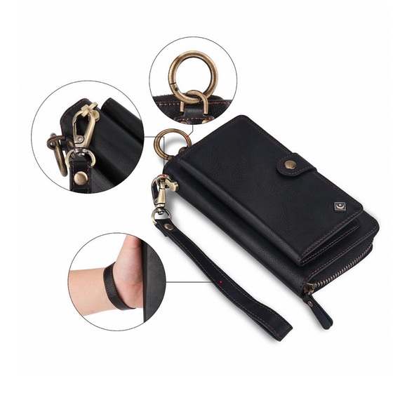 Multifunction Wristlet Multiple Card Slot Wallet Phone Case in Black - Picture 6 of 8